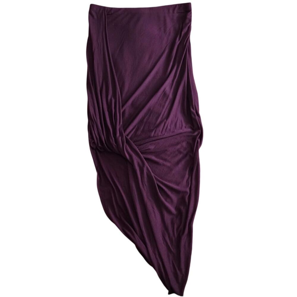 Express Deep Plum Draped Asymmetrical Skirt – Size Small